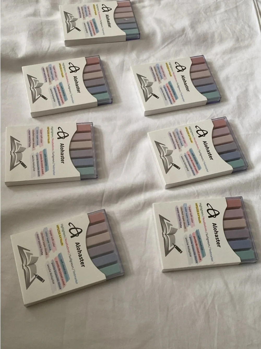 ALOHAS Pastel Highlighter Set - Pink, Lavender, Blue, Mint, Beige